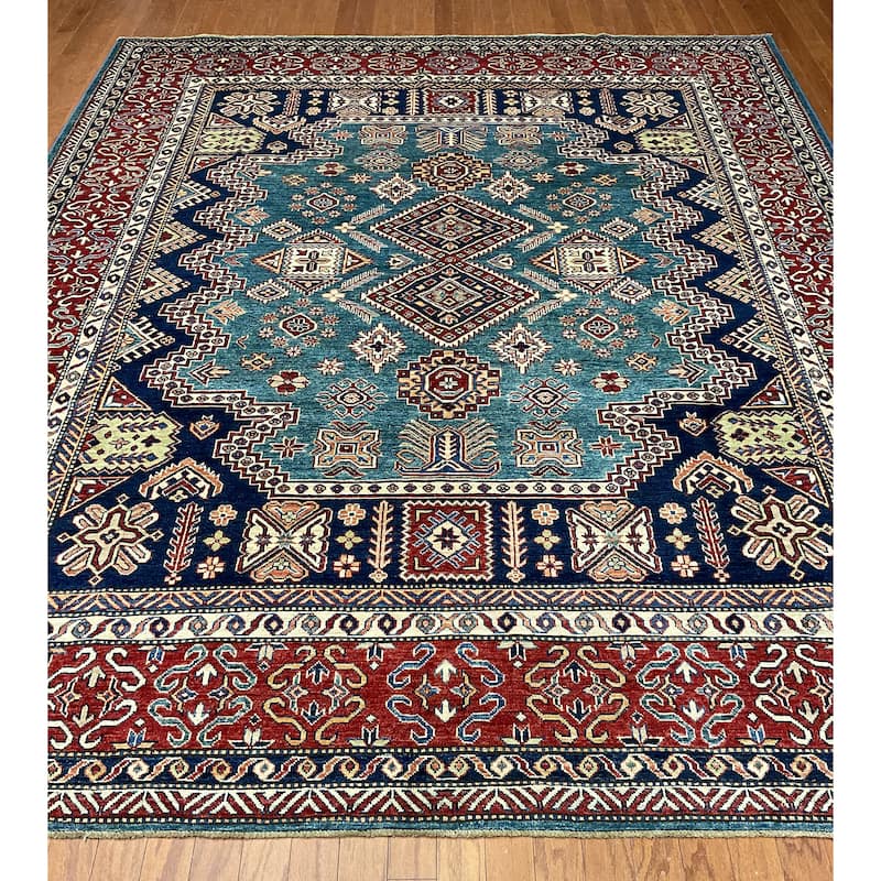 HERAT ORIENTAL Handmade Super Kazak Wool Rug - 8'1" x 9'8"