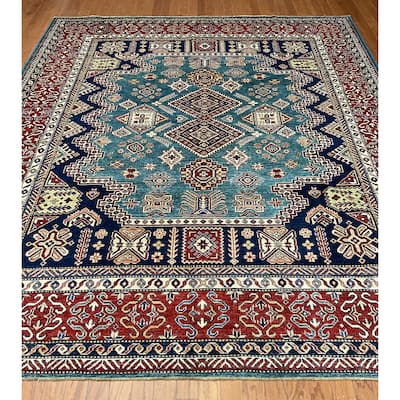 HERAT ORIENTAL Handmade Super Kazak Wool Rug - 8'1" x 9'8"