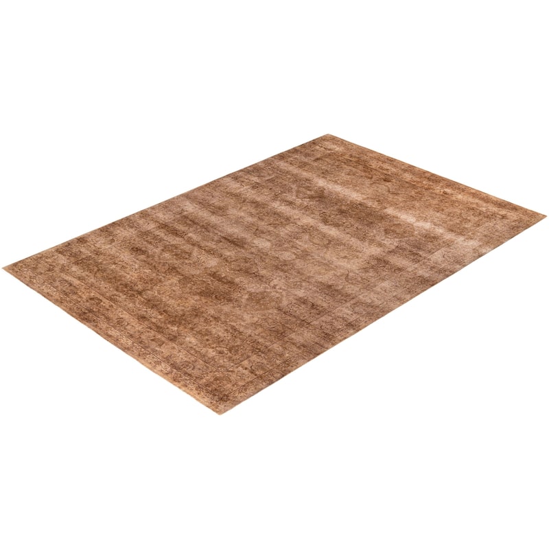 Contemporary Overdyed Wool Hand Knotted Area Rug - 6' 2" x 9' 1"