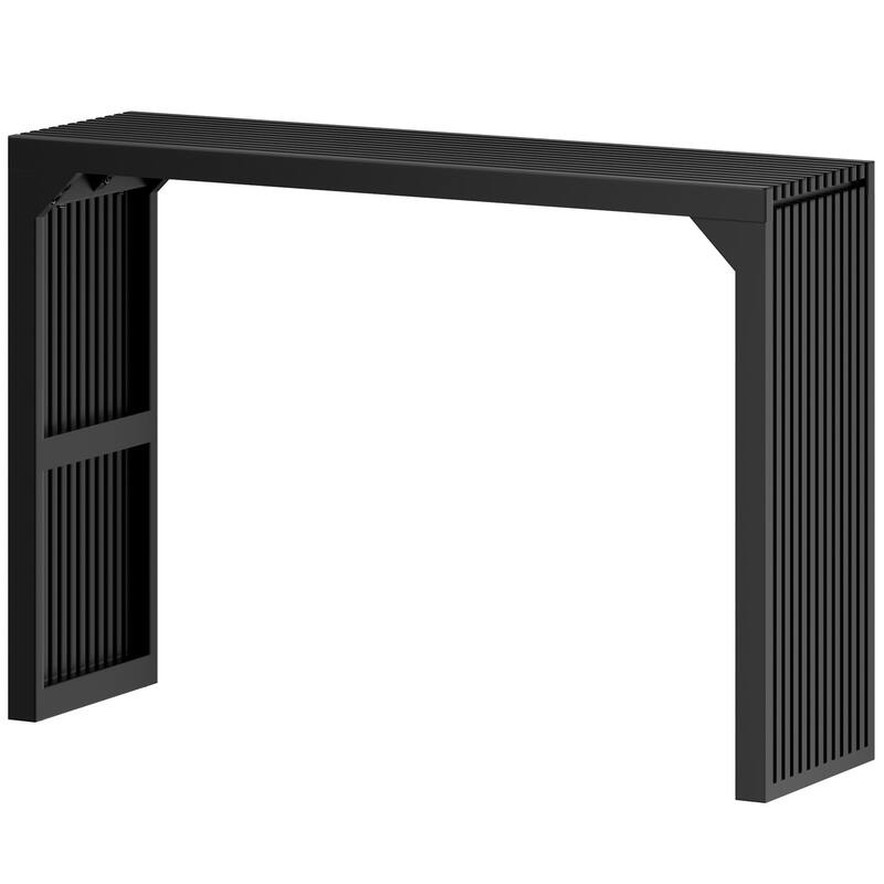 46" Solid Wood Console Table with Grille Design and 250lbs Weight Capacity