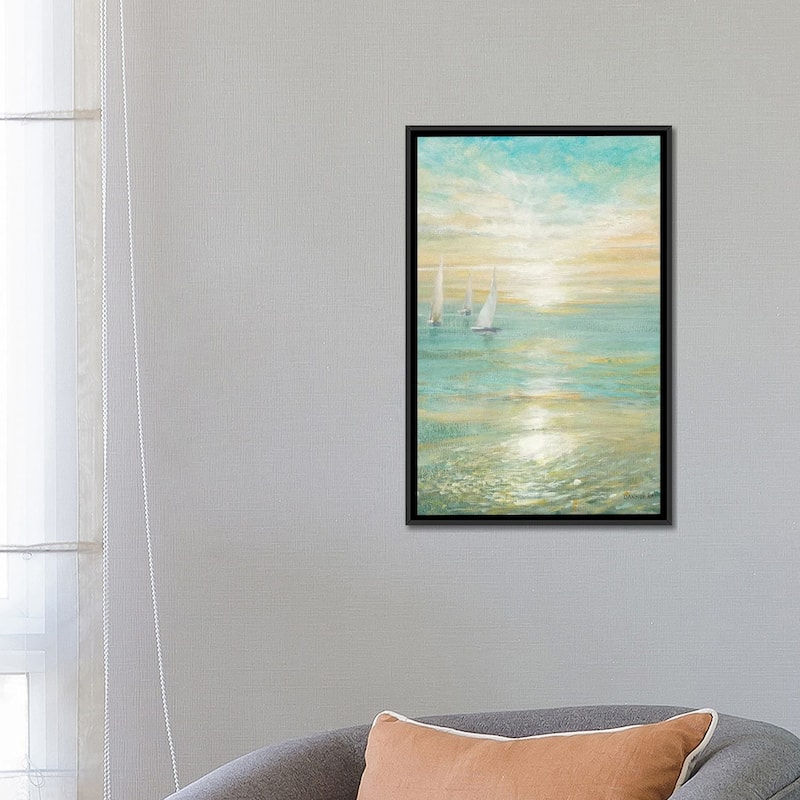 iCanvas "Sunrise Sailboats I" by Danhui Nai Framed Canvas Print