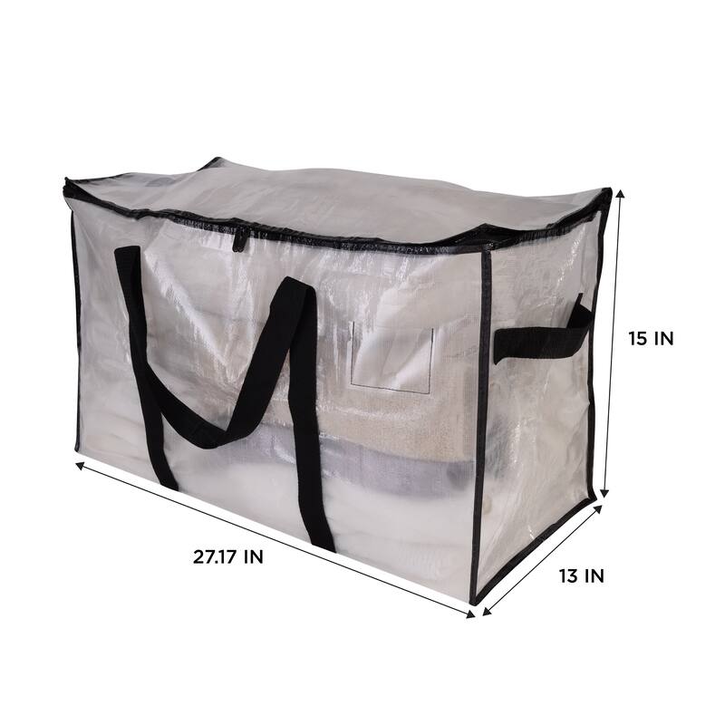 Organize It All 2 Pack Foldable Heavy Duty Storage Bags in Clear