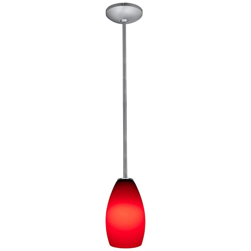 Access Lighting Champagne 1 Light LED Pendant - 5" Wide with Red Glass