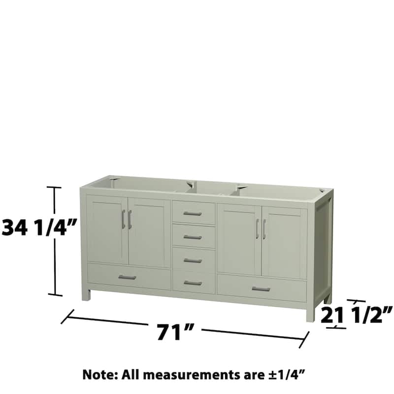 Wyndham Collection Sheffield 72" Hardwood Vanity Cabinet Only - Less