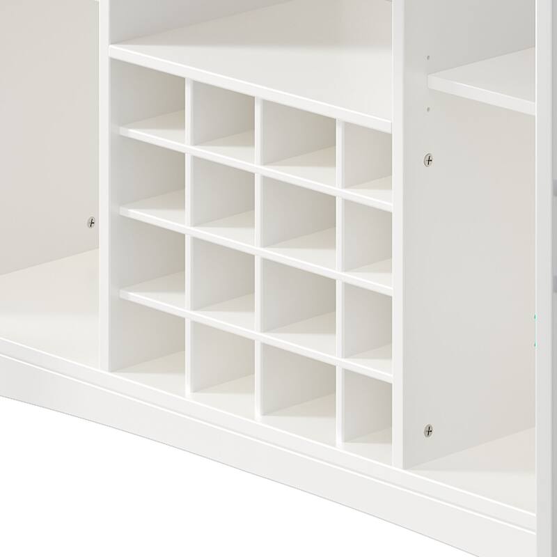 Home Bar Unit with Wine Bar Cabinet & LED Light