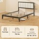 preview thumbnail 20 of 24, HOMCOM Full Size Bed Frame with Upholstered Headboard, Platform Bed Frame with Wooden Slats
