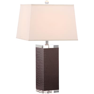 SAFAVIEH Lighting 26-inch Crocodile Deco Leather Table Lamp (Set of 2) - 14"x14"x27"