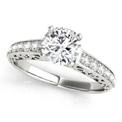 Auriya 14k White Gold Lab Grown Round Diamond Engagement Ring 0.50 to 5.00 ct. tw. (F-G VS)
