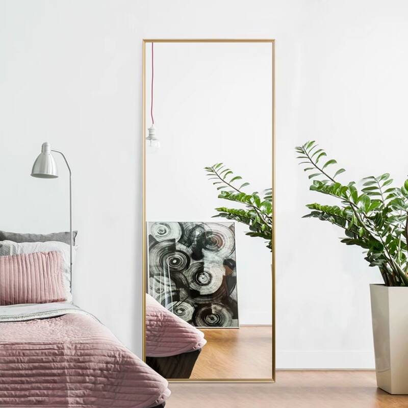 Modern Aluminum Alloy Thin Framed Full Length Floor Mirror