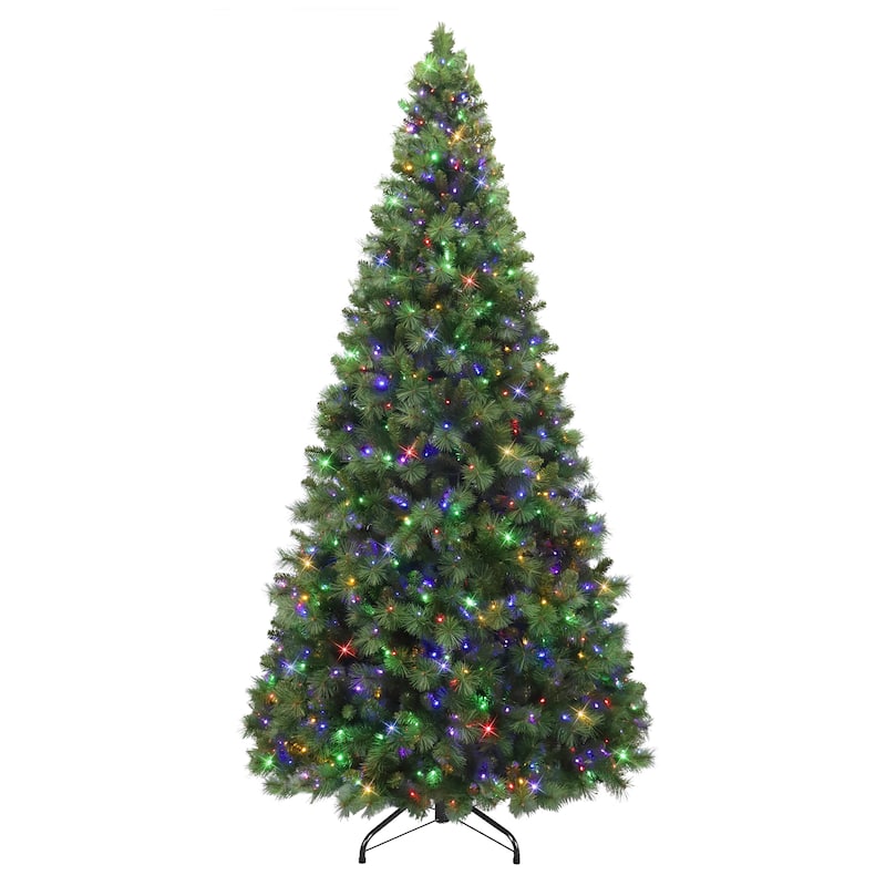 Puleo International 9' Pre-Lit Ontario Spruce Artificial Christmas Tree with LED Lights