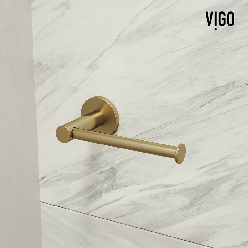 VIGO Cass 4-Piece Bathroom Hardware Accessory Set with 24 in. Towel Bar, Toilet Paper Holder, Hand Towel Holder, Hook