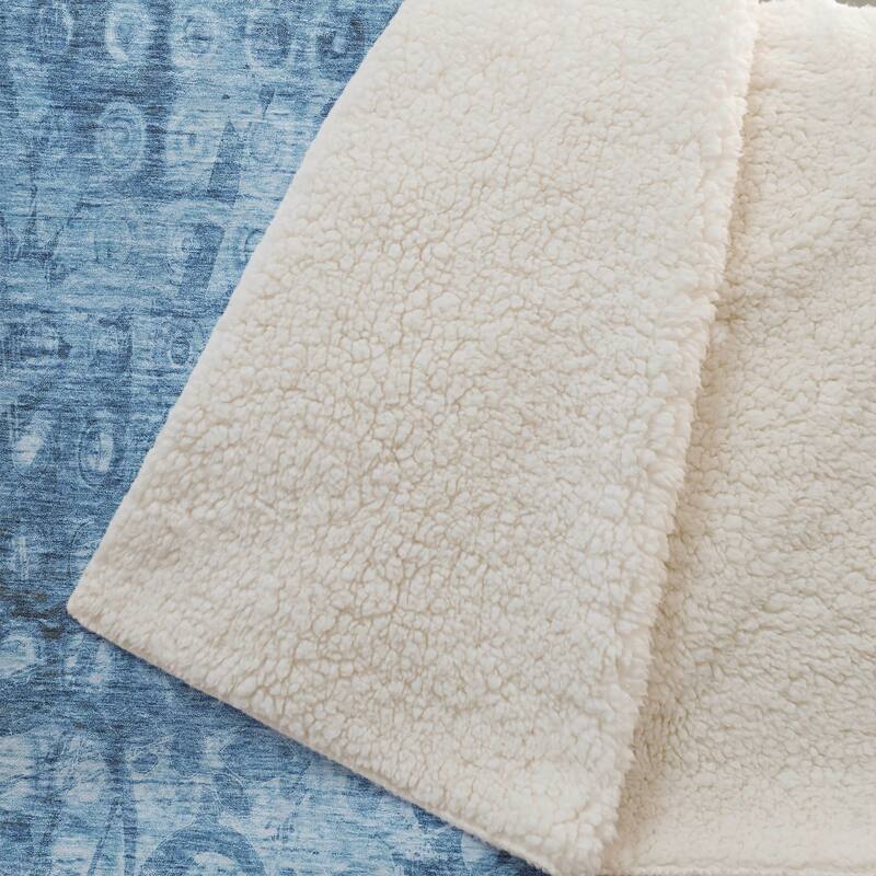Premium Machine Washable Modern Prints Sherpa Throw Blanket