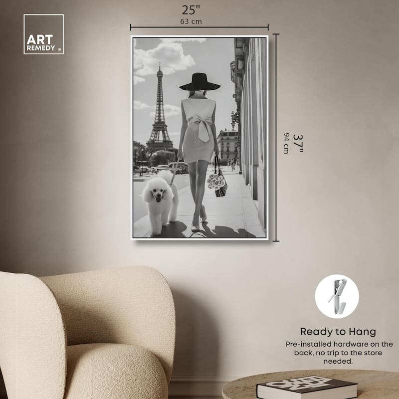 Poodle Paris Canvas by Art Remedy