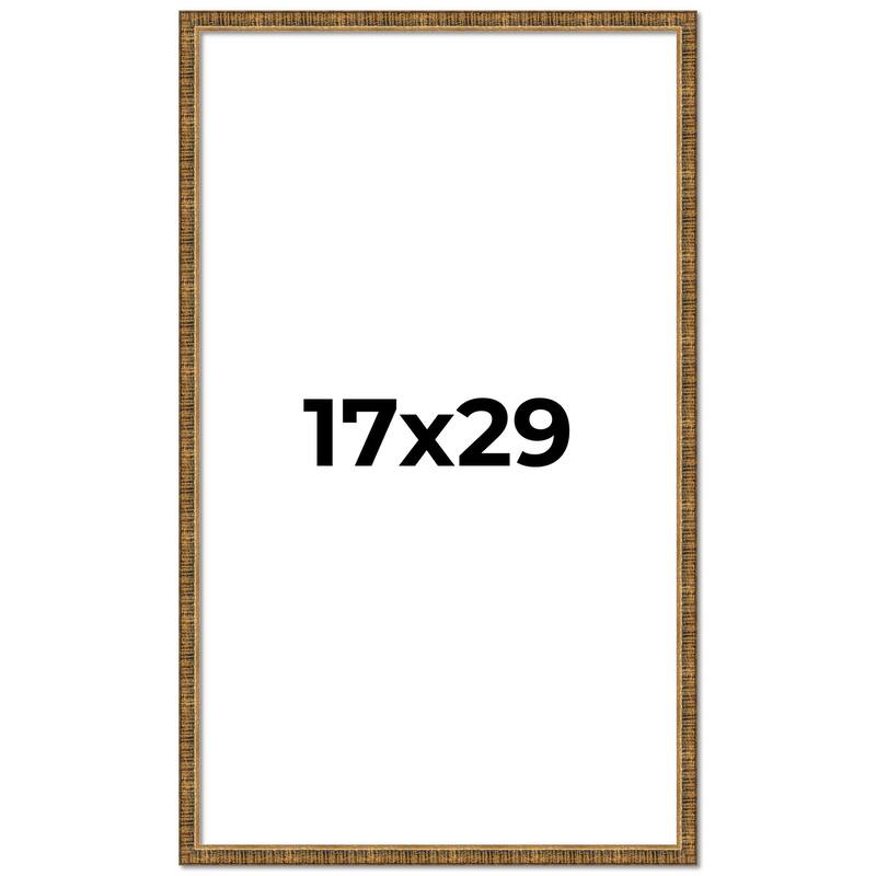 17x29 Frame Gold Solid Wood Picture Frame - Complete Modern Photo