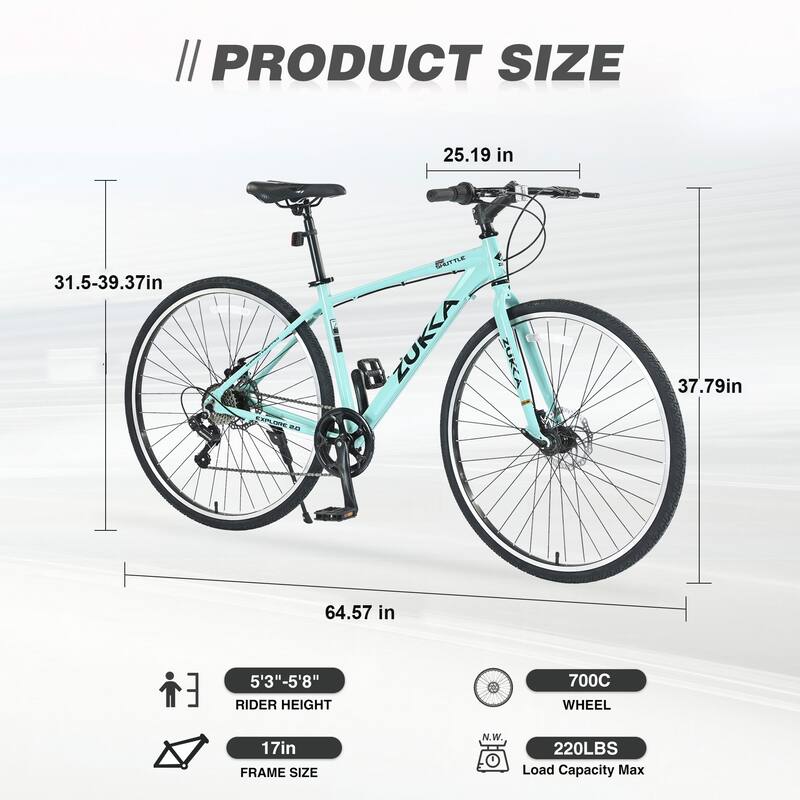 Shimano 7 Speed Double Disc Brakes 700C Road Bike,Green
