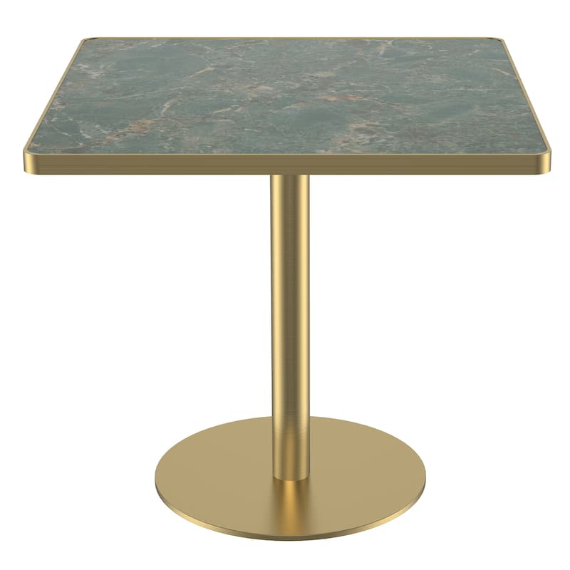 Square Modern Dinning Table 31.5 inches Bistro Table Tulip Table with Faux Marble top,Easy Assemble - Light Slate Grey