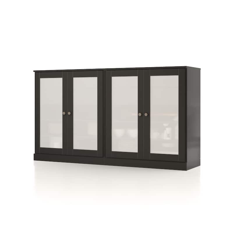 Palace Imports 100% Solid Wood 64" Sideboard with Frosted Glass Doors, 4-Drawers and Adjustable Shelves