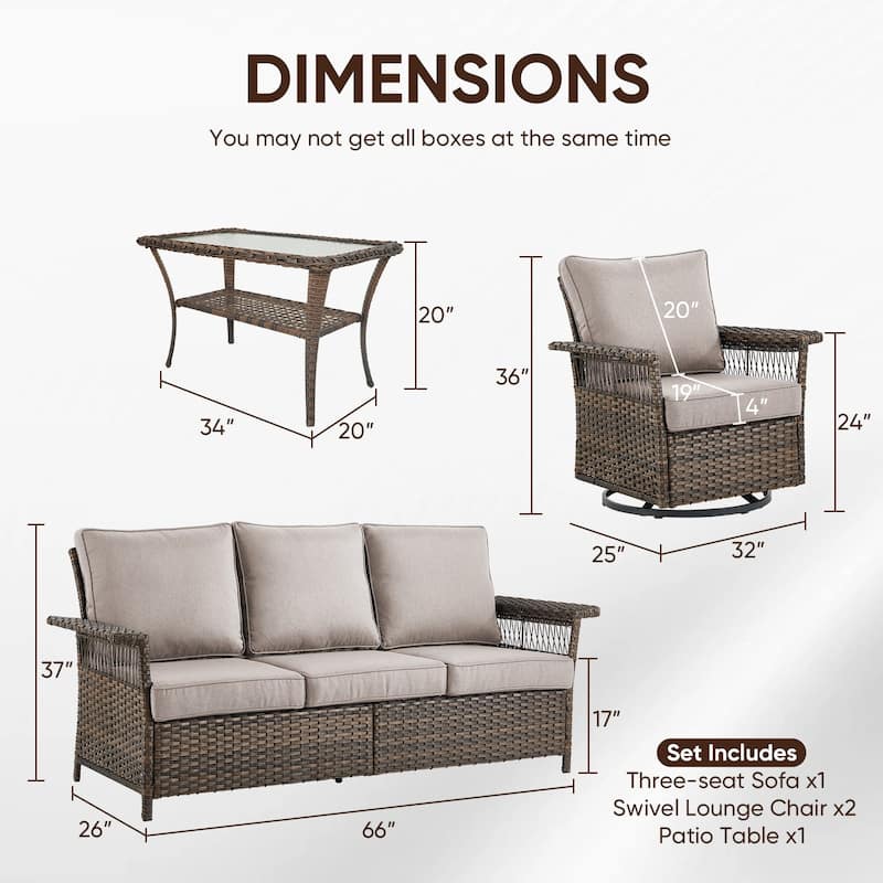 Gymojoy Patio Furniture Set with Professional Outdoor Cushions