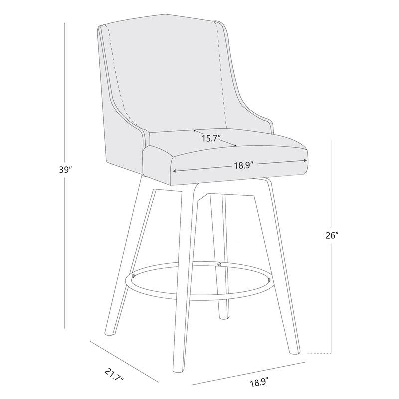 Spruce & Spring Jayden Upholstered Counter Height Swivel Barstool Set