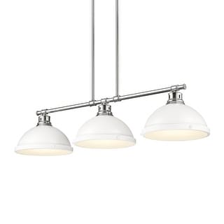 Yep by Golden Lighting Duncan 3-light Island Light in Chrome and Matte White shade