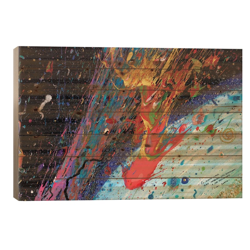 Travesía Interestelar Print On Wood by Goga Studio - Multi-Color - 18x26x1.5