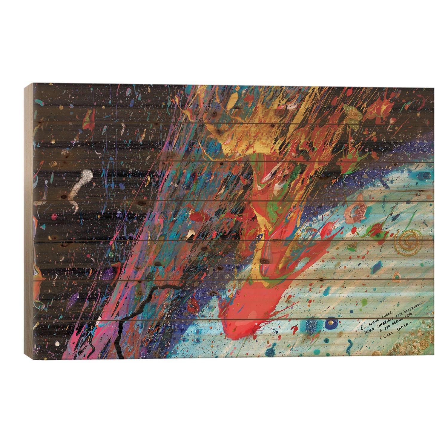 Travesía Interestelar Print On Wood by Goga Studio - Multi-Color