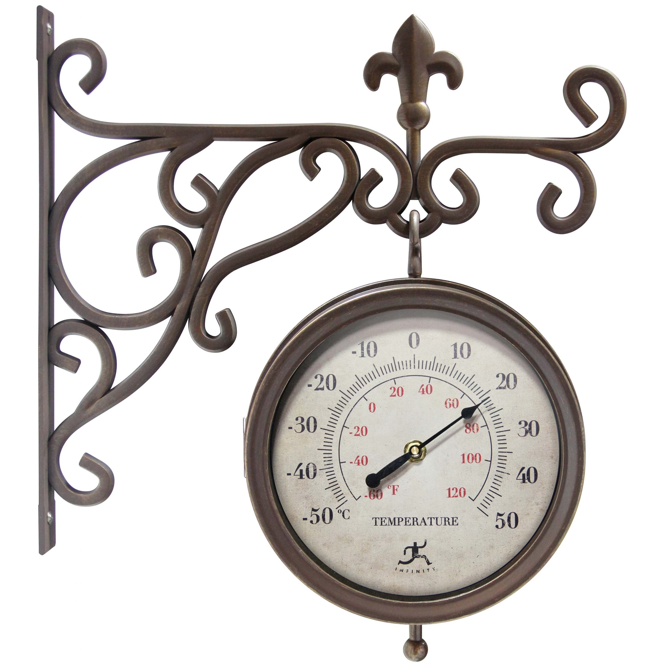 outdoor clock and thermometer wall mounted