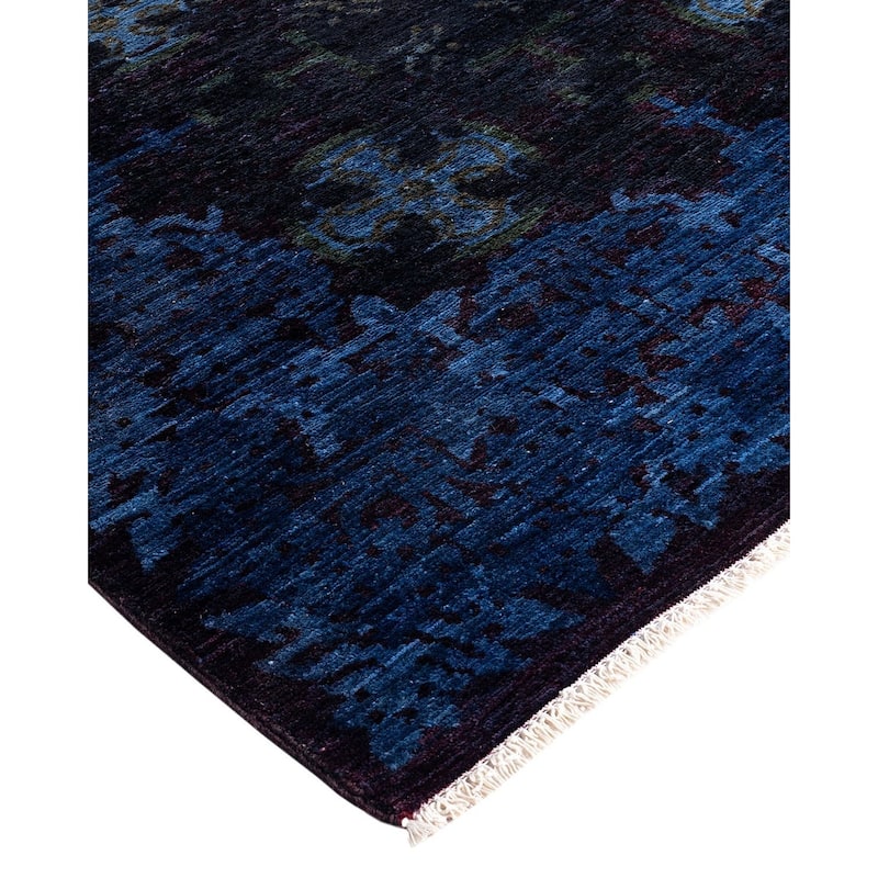 Vibrance One-of-a-Kind Hand-Knotted Area Rug - Black, 7' 11" x 9' 5" - 7' 11" x 9' 5"