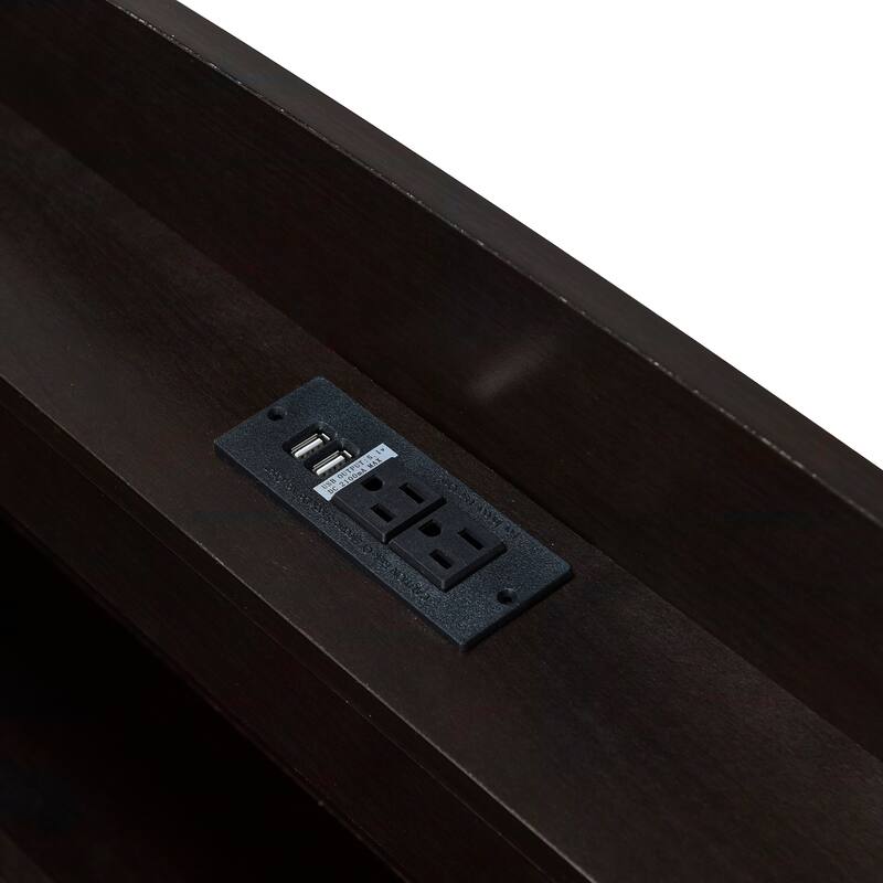 Full XL Size Platform Bed with Storage LED Headboard, Charging Station, Twin Size Trundle, and 2 Drawers
