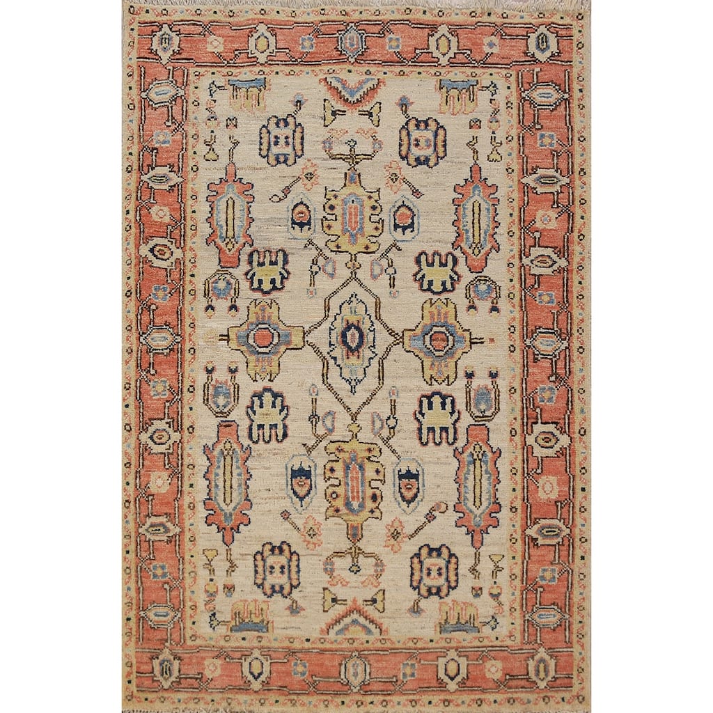 Vegetable Dye Heriz Serapi Oriental Rug Hand-Knotted Foyer Wool Carpet - 3'4"x 5'0"