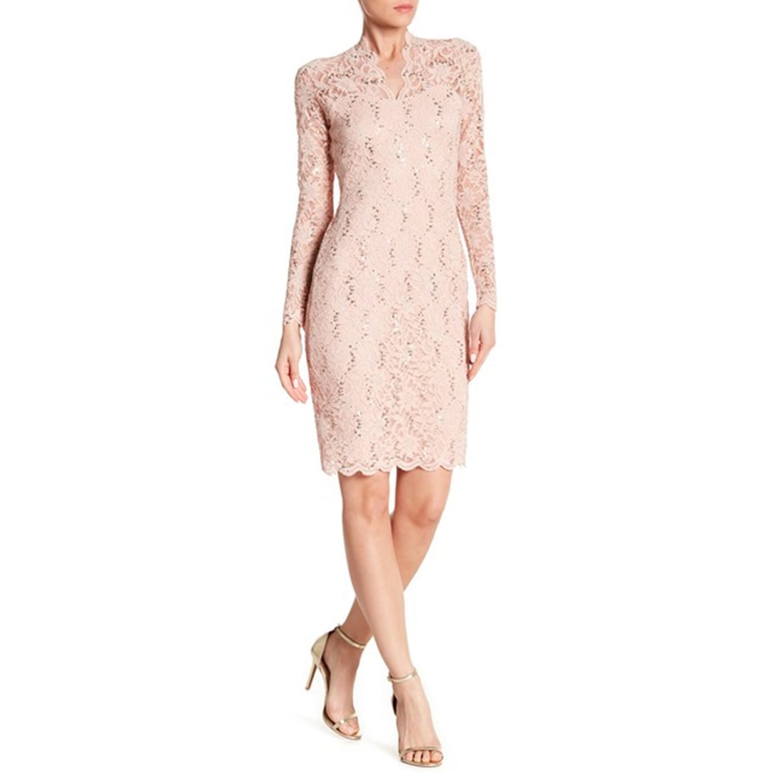 Marina sequin lace midi dress top