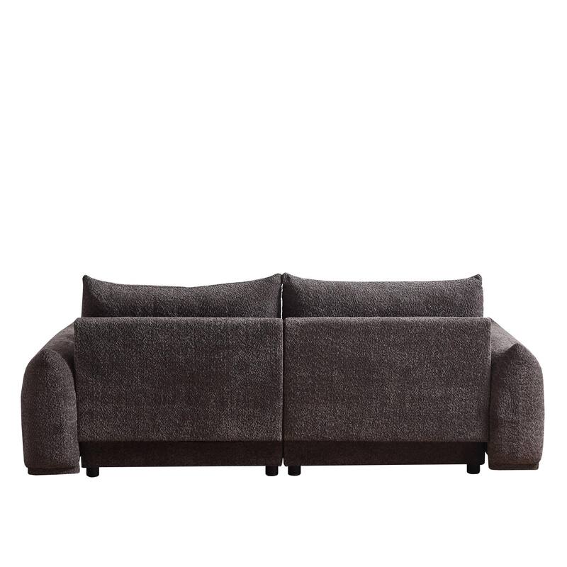 90.5-In Living Room Couch with Pillows,Sectional Sofa with Thick Armrest and Seat,2 Colors