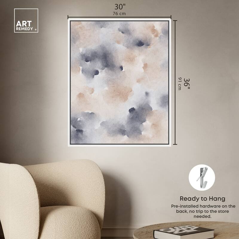 Art Remedy Fluff And Cotton Framed Watercolor Boho Abstracts