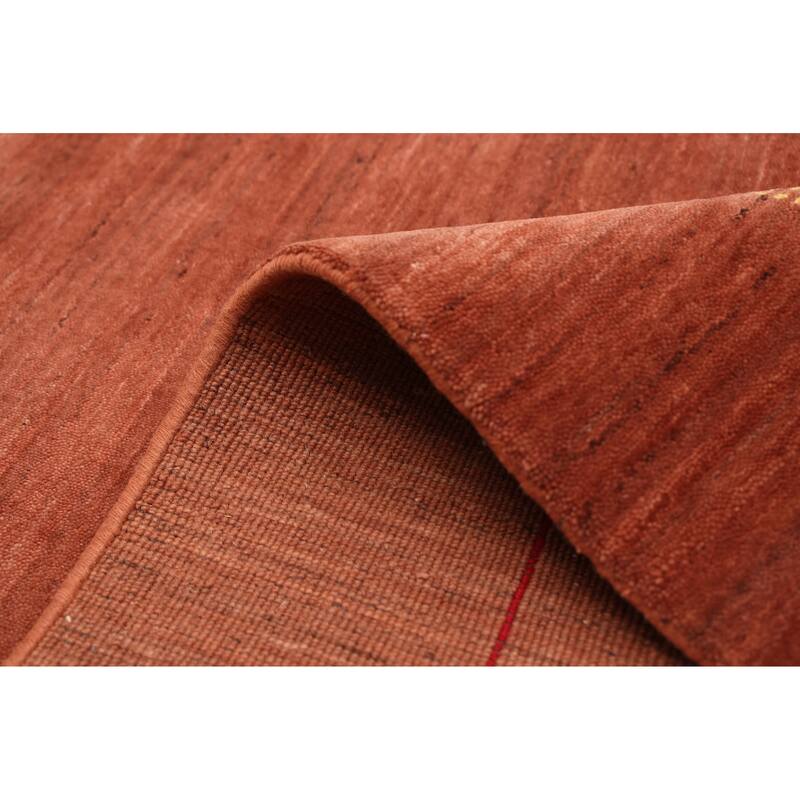 ECARPETGALLERY Hand Loomed Kashkuli Gabbeh Copper Wool Rug - 4'10 x 7'10