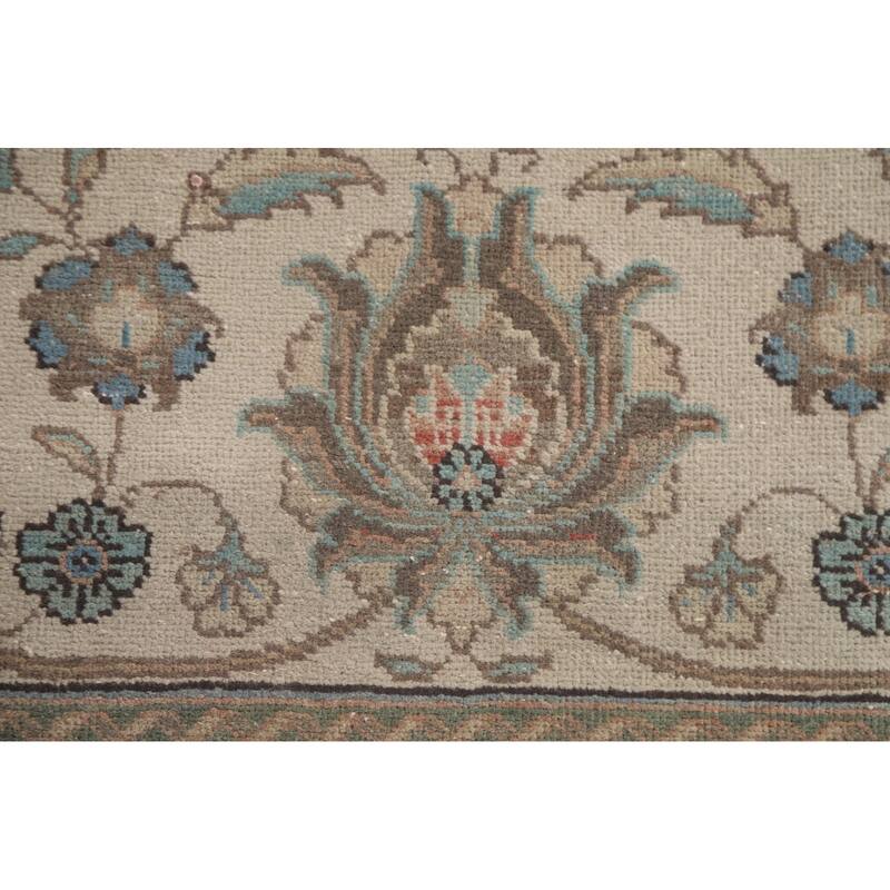 Hand Knotted Oriental 100% Wool Carpet Traditional All-Over Oranges & Rust Tabriz Area Rug - 13' 10'' X 10' 7''