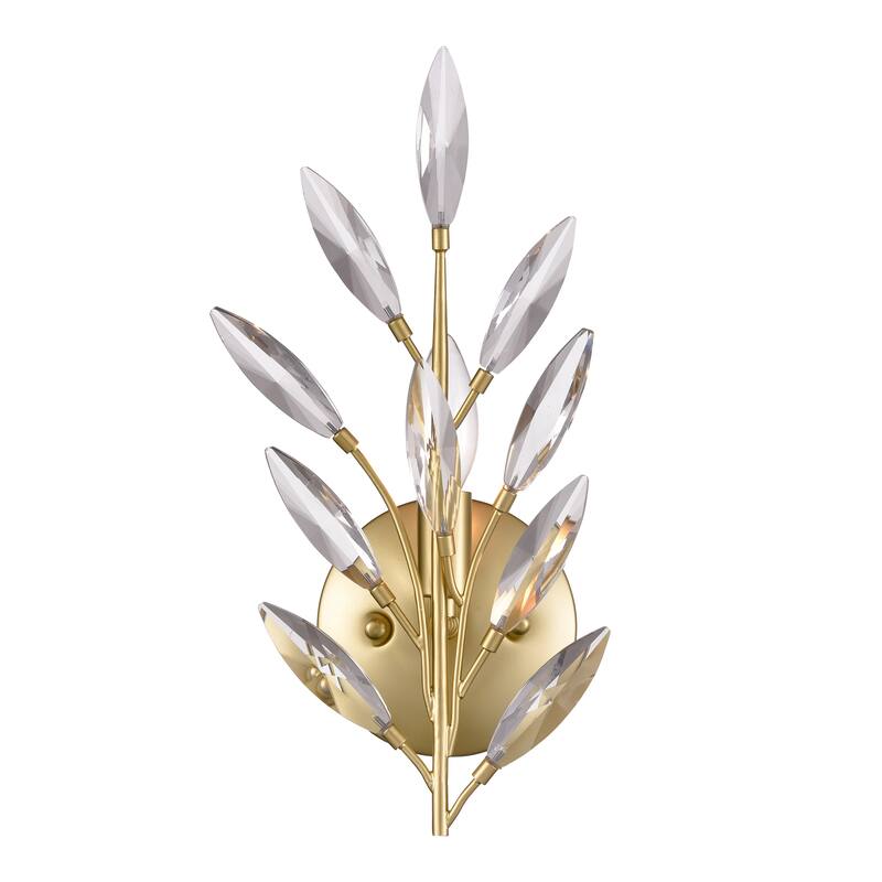 Elk Home Flora Grace Champagne Gold With Clear Crystal Shade Sconce