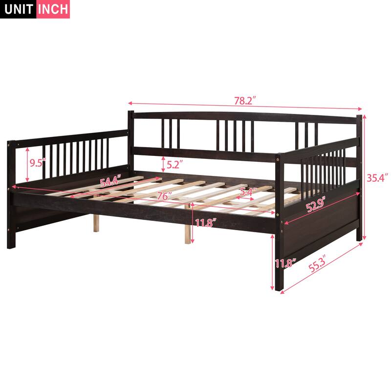 Elegant Full Size Daybed with Storage Space, Multi-Functional Bed/Sofa