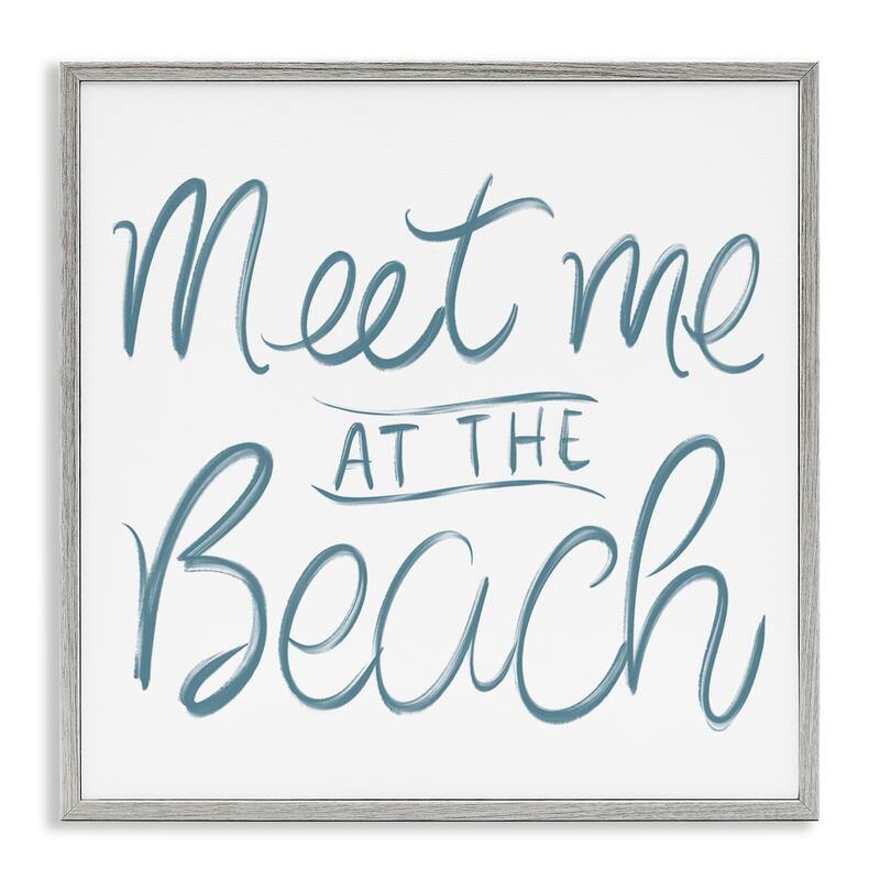 Stupell Minimal Meet At Beach Framed Giclee Art Design By SunDance Group - 24 x 24 - Grey