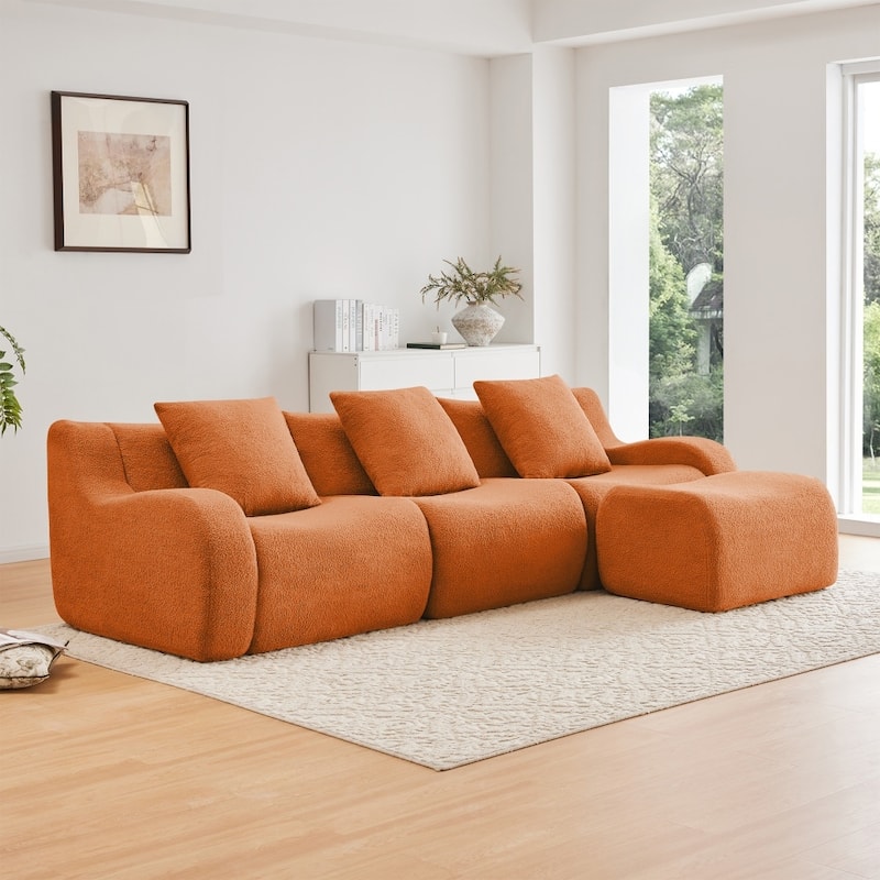 Modular High Density Sponge Boneless Cloud Sofa Set for Living Rooms