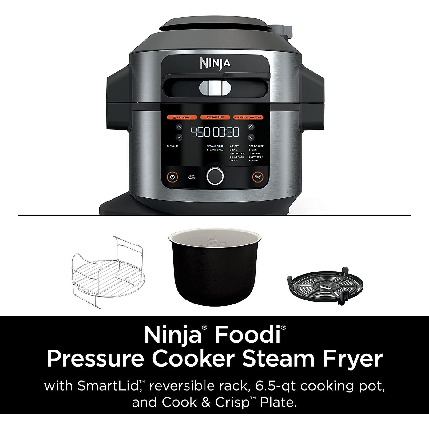 全国送料無料・イイ店 Ninja OL501 Foodi 14-in-1 6.5 Quart SmartLid Pressure Cooker その他