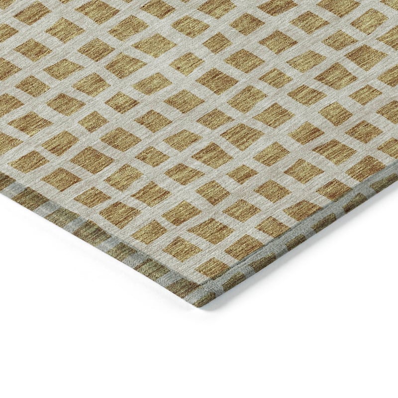Machine Washable Indoor/ Outdoor Chantille Squares Rug