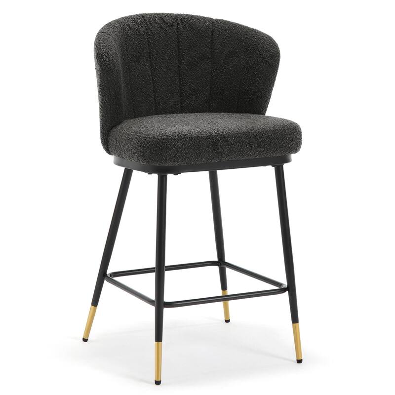 26" Boucle Fabric Counter Height Bar Stools, Set of 2/3/4 - 35.83"H x 22"W x 20.28"D