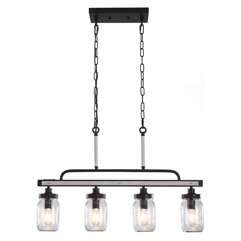 Modern Farmhouse 4-light Mason Jar Kitchen Island Pendant