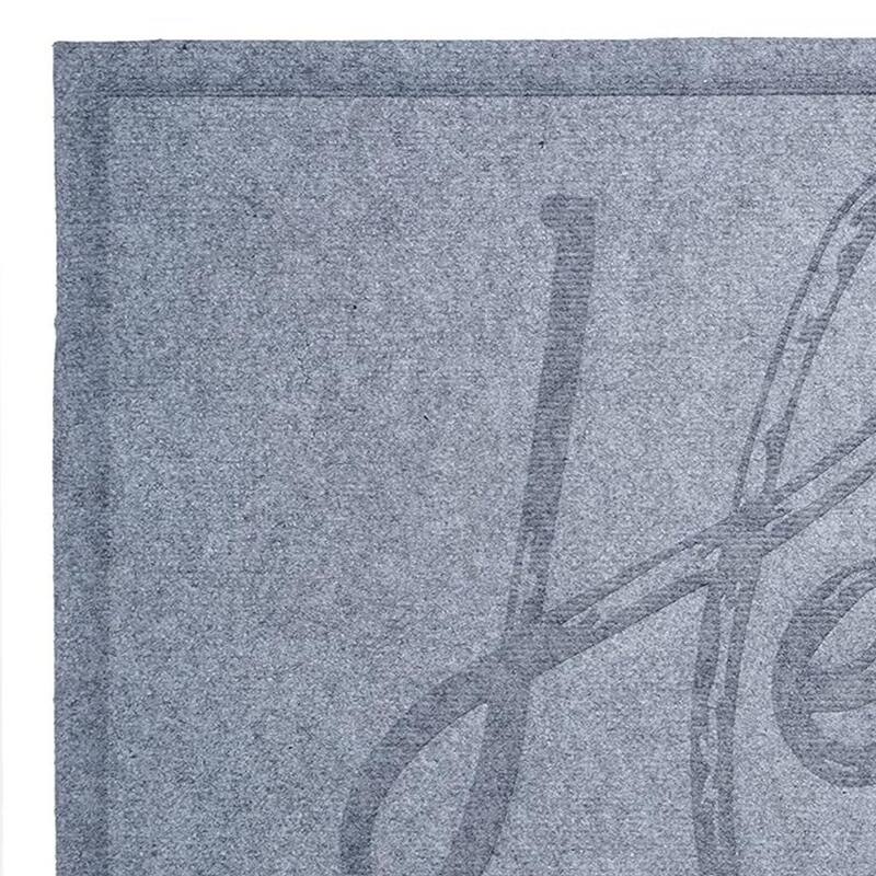 HomeRoots 24" X 36" Gray Hello Outdoor Polypropylene Door Mat - 24' X '36