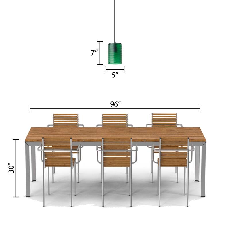 Sydney River of Goods Black Metal and Green Hand Blown Glass 5-Inch Pendant Light with Adjustable Hanging Cord - 5" x 5" x 62"