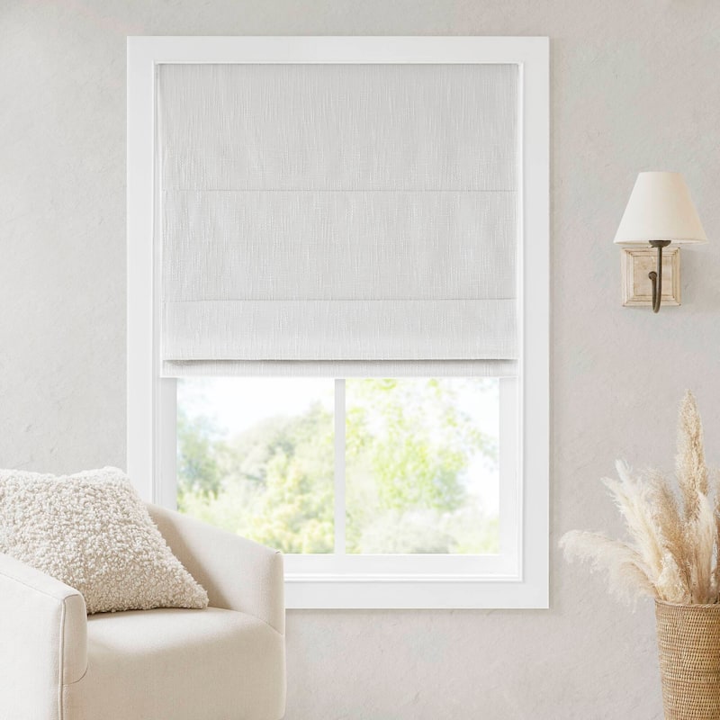 Madison Park Quincy Total Blackout Cordless Roman Shade - 33x64" - White