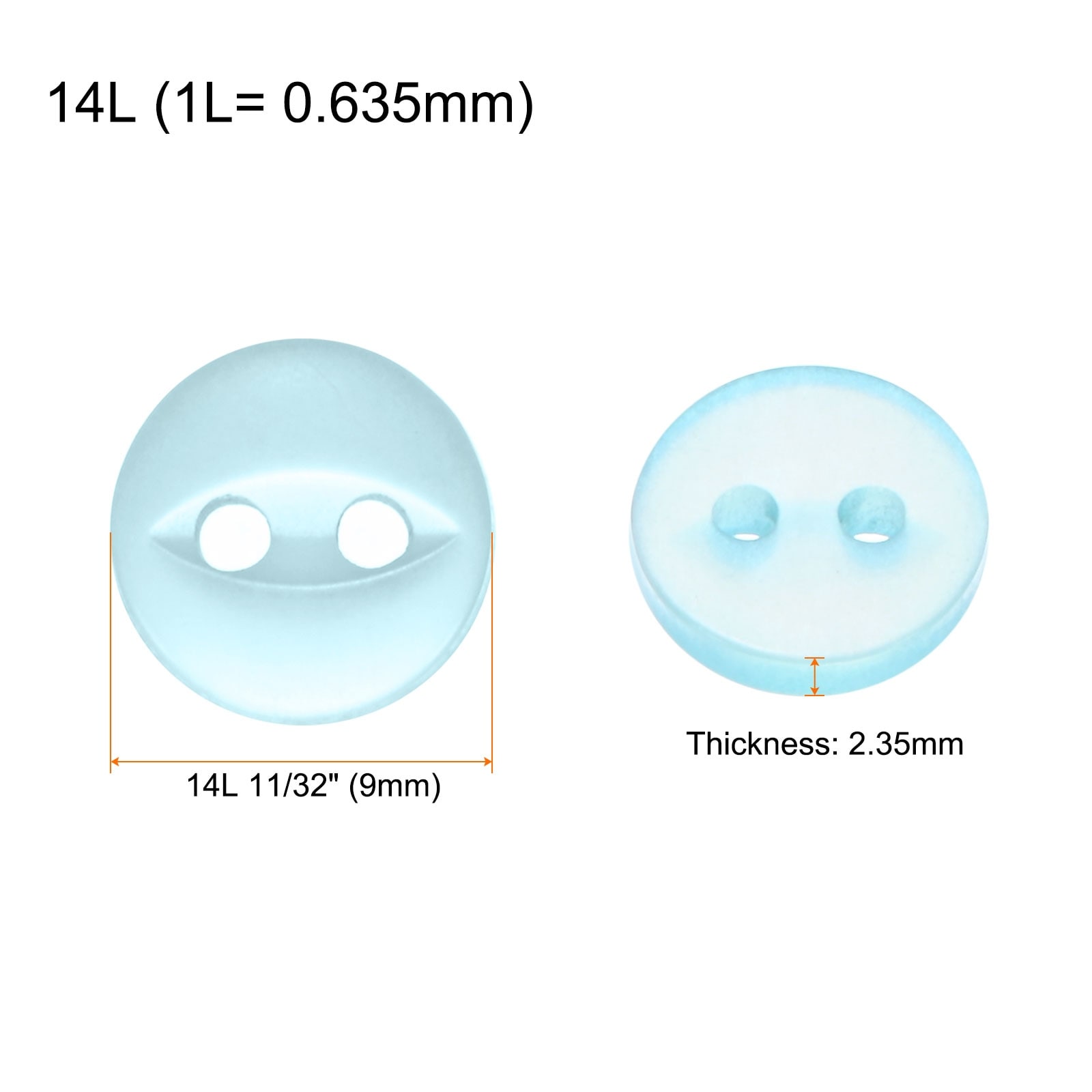 Round Sewing Buttons Resin 2-Hole Fish Eye Craft Replacement Button for Craft Pants Dress Skirt Fastener Buttons