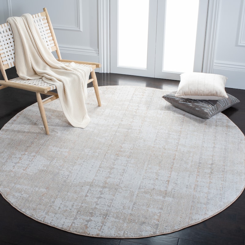SAFAVIEH Webster Yoriko Vintage Rug - 6'7" Round - Beige/Grey