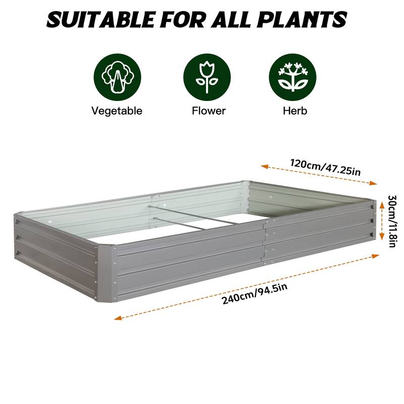 Modern Minimalist Garden Bed Patio Kit Planting Bed with Thickened Board, for Vegetables Flowers Herb - 8' x 10'