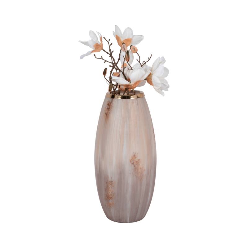 Sagebrook Home Curved Glass Vase, Glass/Metallic, Multi Finish, 17,24,31 Inch